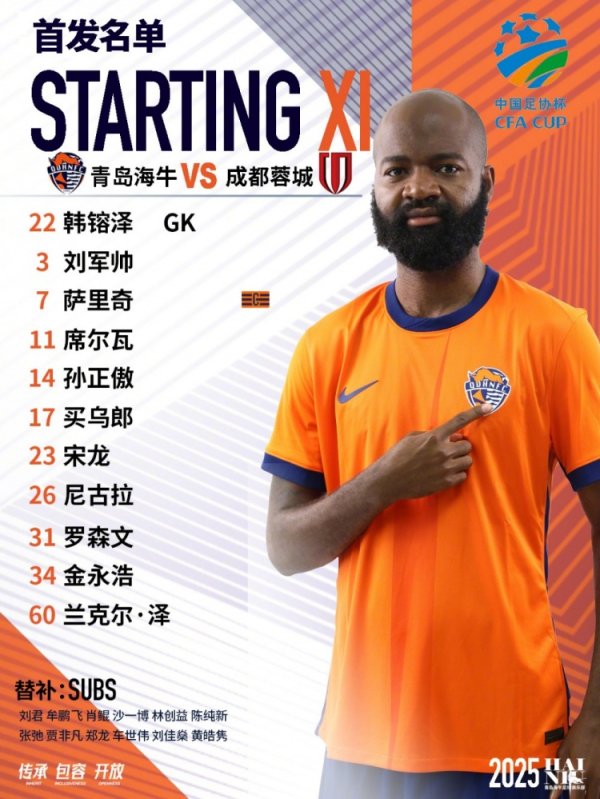 足协杯第五轮，青岛海牛杆位名单来了！